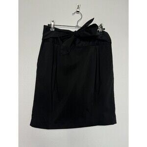 Banana Republic Size 4 Tie Waist Mini Skirt Black Belted Lined Cotton Office Y2K